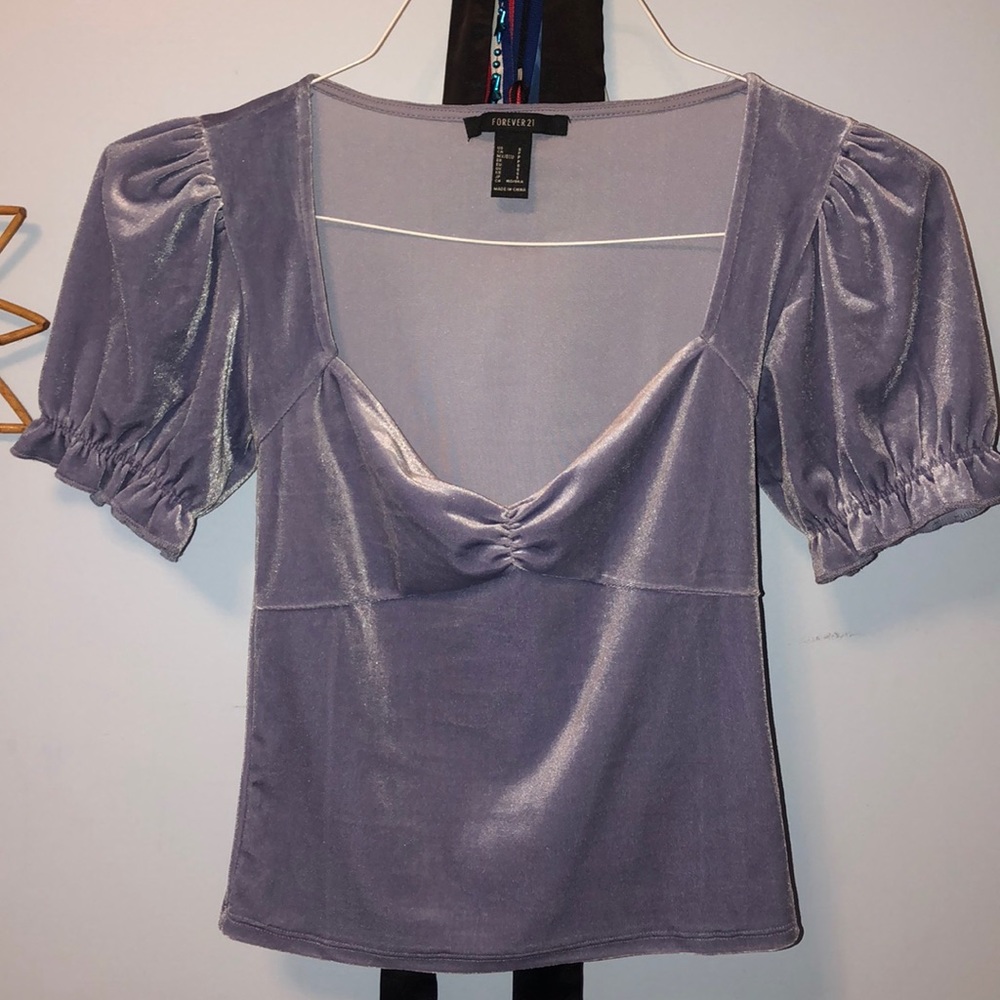 BRAND NEW Velvet Puff Sleeve Fashion Top